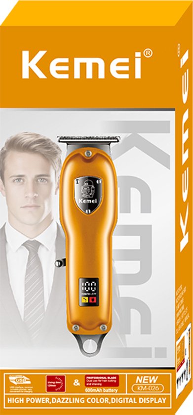 Kemei KM-026 Elektrischer Mini-Friseursalon-Haarschneider, kabelloser Rasierer, Haarschneidemaschine