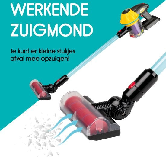 Eddy Toys Speelgoed Stofzuiger - Draadloze Steelstofzuiger - Voor Kinderen