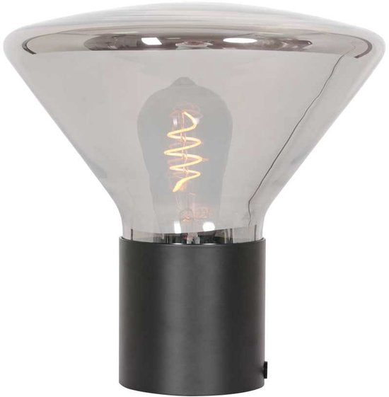 Tischlampe Ambiance 3401ZW Schwarz, 25 cm hoch, 26 cm Durchmesser, aus Elektronik, Glas und Metall, Steinhauer, zeitgenössisches Design für den Innenbereich