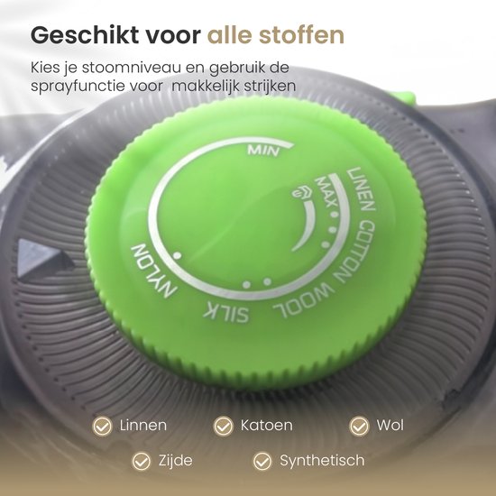 Vapore - Dampfbügeleisen 2400W - Keramiksohle - Bügeleisen - 34g/min Dampf - Anti-Tropf - Bügeleisen - Selbstreinigend - Inkl. hitzebeständiger Bügelmatte