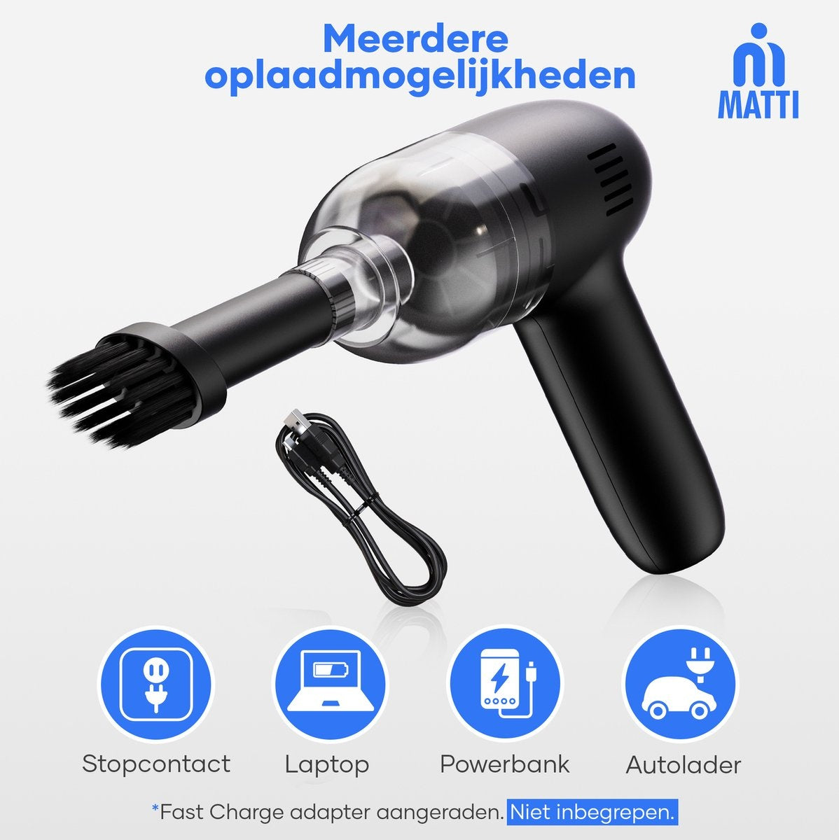 MATTI® - Handstaubsauger - Mini-Handstaubsauger - Kabellos - Mini-Staubsauger - Schwarz