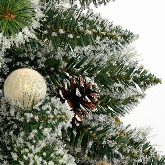Black Box Trees Kunstweihnachtsbaum „Kaprun“ mit Dekoration H90 x T61 cm – Kunstbaum mit Topf – Kunstweihnachtsbaum für den Innenbereich – 120 Zweige – Grün