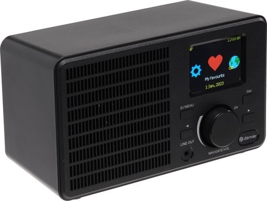 Denver Internet Radio - WiFi - Radiowecker - Bluetooth - Dual Alarm - IR122 - Schwarz