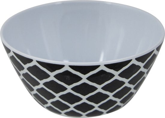 Bo-Camp – Geschirr – Mix & Match – 16-teilig – Schwarz/Weiß