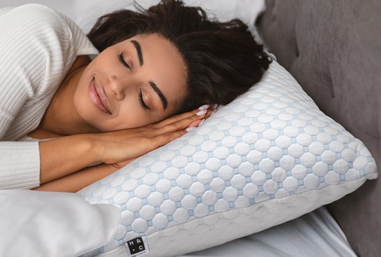 H&C Memory Foam Pillow - Füllbare Dicke - Kalte und warme Seide - Für Seitenschläfer