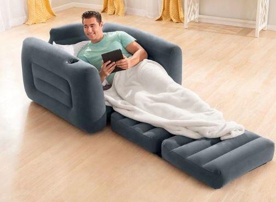 Intex - Ausziehbarer aufblasbarer Schlafsessel - Komfortabler 2-in-1-Loungesessel und Hüttenbett
