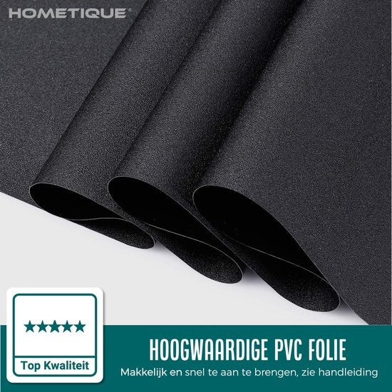 Homewell Verdunkelungstuch 45x200cm - Fensterfolie Verdunkelung - Blendschutz, Isolierung und Sonnenschutz - Wiederverwendbar - Statisch - Schwarz