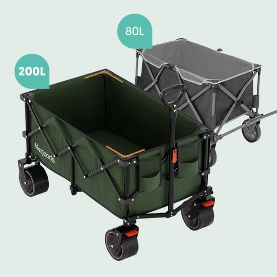 LifeGoods Wagon - XL - faltbar - 200L - 150KG Tragfähigkeit - Grün
