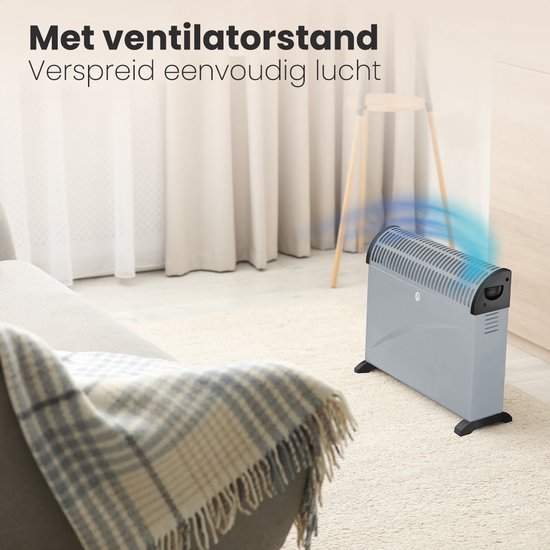 Auronic Elektrokonvektor - 750/1250/2000 Watt - mit Gebläse - Heizung - Heizlüfter - Grau