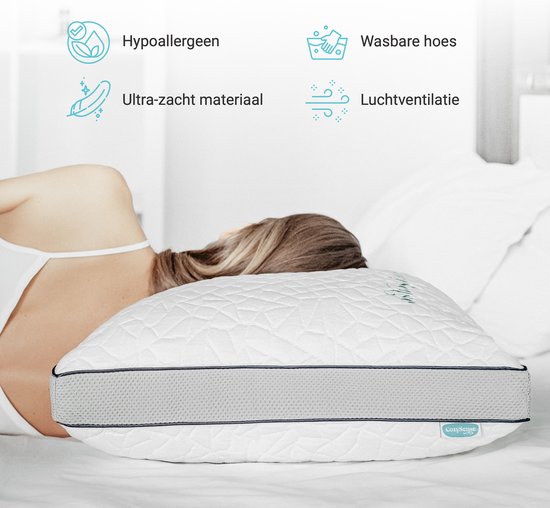 CozySense® Memory Foam Pillow - Ergonomisches Memory Foam Pillow - Gegen Nackenschmerzen - Verstellbares Schlafkissen - Seitenschläfer, Rücken- und Bauchschläfer
