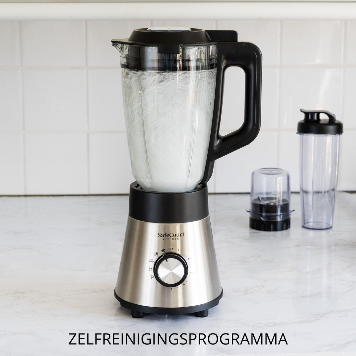Safecourt Kitchen Standmixer - 1000 W - 1,5 L Glasbehälter - 5 Programme - Smoothie Blender Set
