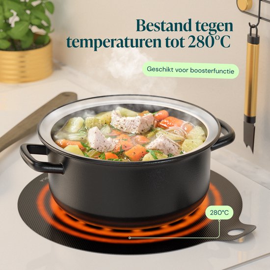 Castagnola Induktionsschutz – Hitzebeständiger Topflappen bis 280 °C – Abdeckplatte für Kochfeld und Induktionskochfeld – Rutschfeste Topflappen-Unterlage – 4er-Set: 1 x 18 cm, 2 x 22 cm und 1 x 24 cm
