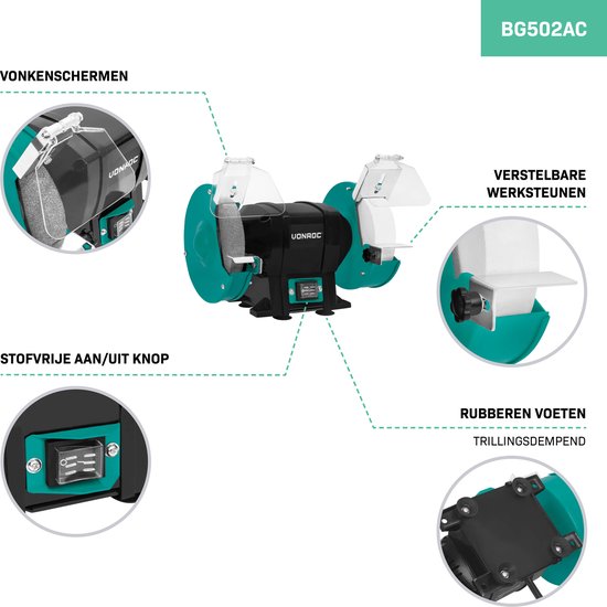 VONROC Tischschleifmaschine 250W - Ø150mm