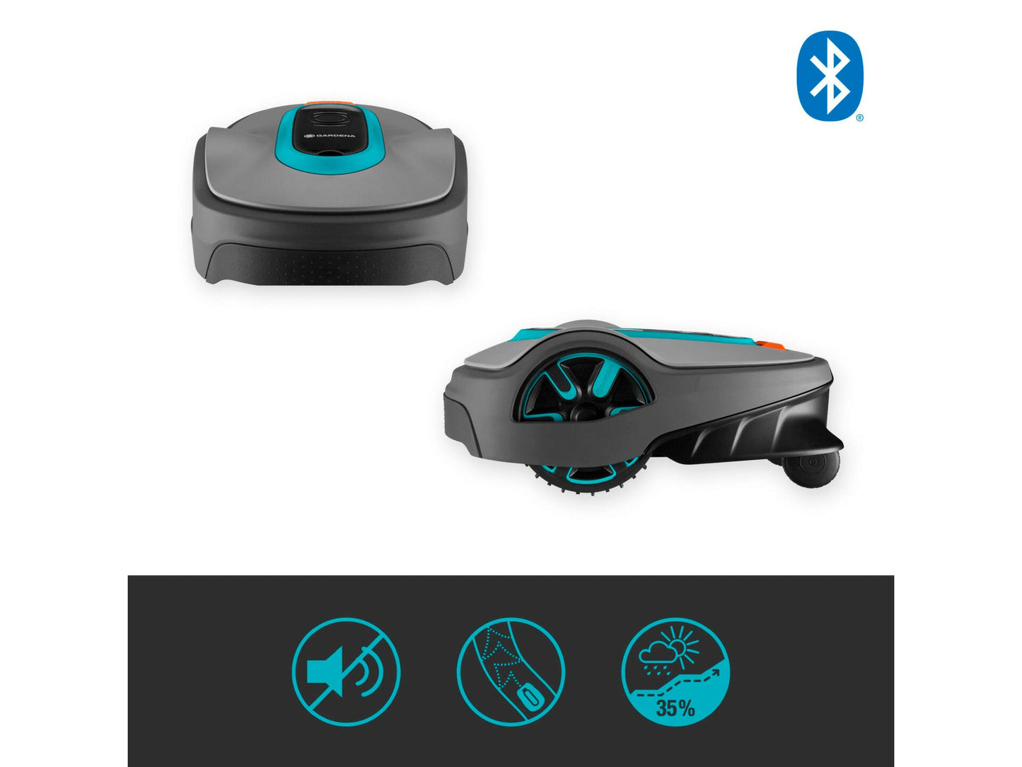 Gardena Sileno Life 850 Mähroboter 18V Li-Ion 850m² - 78,5 x 59 x 33,3 cm - Grau/Blau