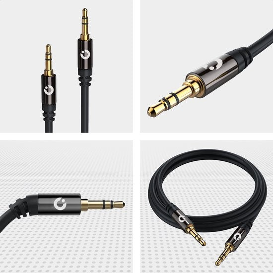 Auronic AUX-Kabel - Audiokabel 1,5 m - 3,5 mm - Stecker auf Stecker - Schwarz