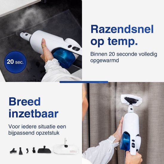 Samako - Royal Elite Dampfreiniger - Handdampfer - Teppichreiniger - weiß