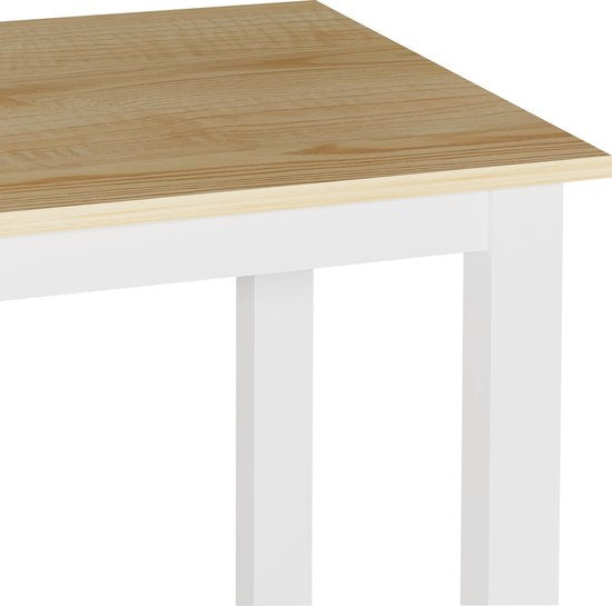 VDD - Schreibtisch - 75 cm x 75 cm - Holz - Weiß/Braun
