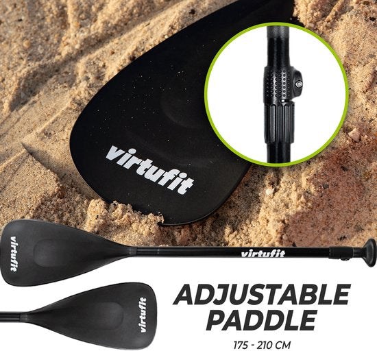 VirtuFit Supboard Ocean 275 - Türkis - Stand Up Paddle Board - Supboard aufblasbar - Für Anfänger und Experten - Verstellbares Paddel - Max. 180 kg - Mit Zubehör und Tragetasche