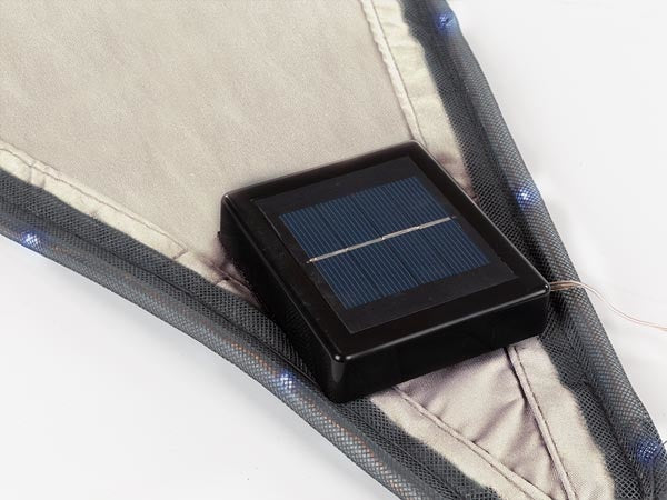 Perel Solarsegel mit Led-Randbeleuchtung - Dreieck - 3.6 X 3.6 X 3.6 M - Taupe