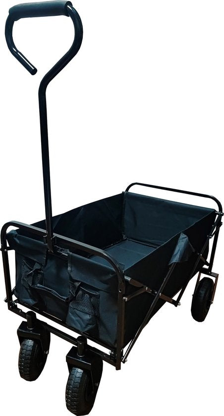 Bolderkar / Bolderwagen mit Luftreifen – zusammenklappbar – schwarz, 100 kg