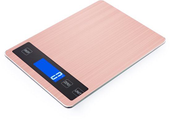 S.old Digitale Küchenwaage - Waage Küche - Kochwaage - Inkl Batterien - 1gr bis 10kg - Rose