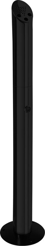 BRASQ Aschenbecher Upright Schwarz - 2 Liter Fassungsvermögen - Raucherstange, Buche Säule - 21x21x92 cm Upright Aschenbecher für den Innen- und Außenbereich