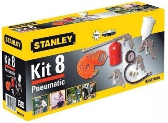 STANLEY Luchtgereedschapset 8-delig - inclusief 3 mondstukken