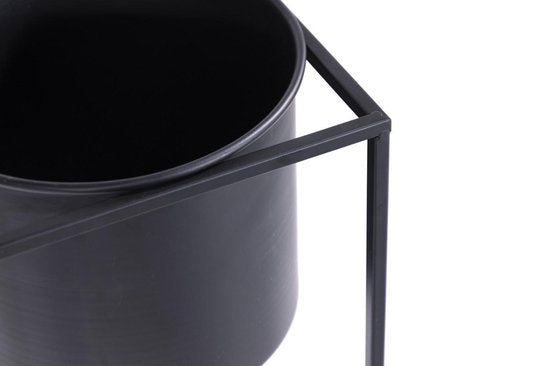 Lifa Living Pflanzgefäß Violett - 2er Set - Metall - Schwarz- Indoor - ø20,5x76cm - ø15x55cm