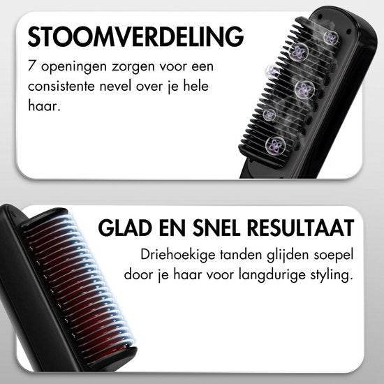 Sansbeauté® Steam Straightener PRO - Dampfglätter - Professionelles Glätteisen 5.0 - Dampfglätter - Schwarz
