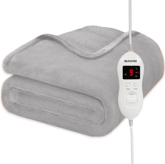 Auronic - Heizdecke - 9 Wärmestufen - 1 Person - 160x120cm - Grau