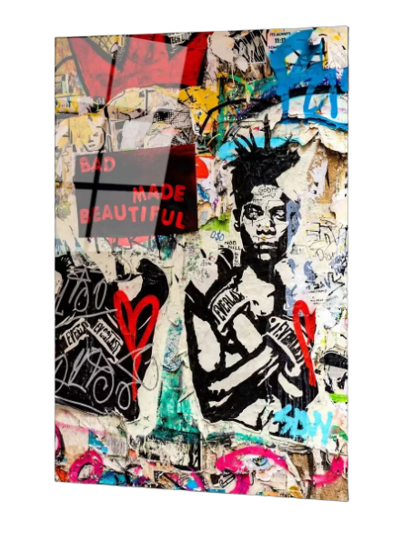 Wallity Glasmalerei Banksy Bad Made Beautiful - Leuchtende Farben - 45 x 65 cm
