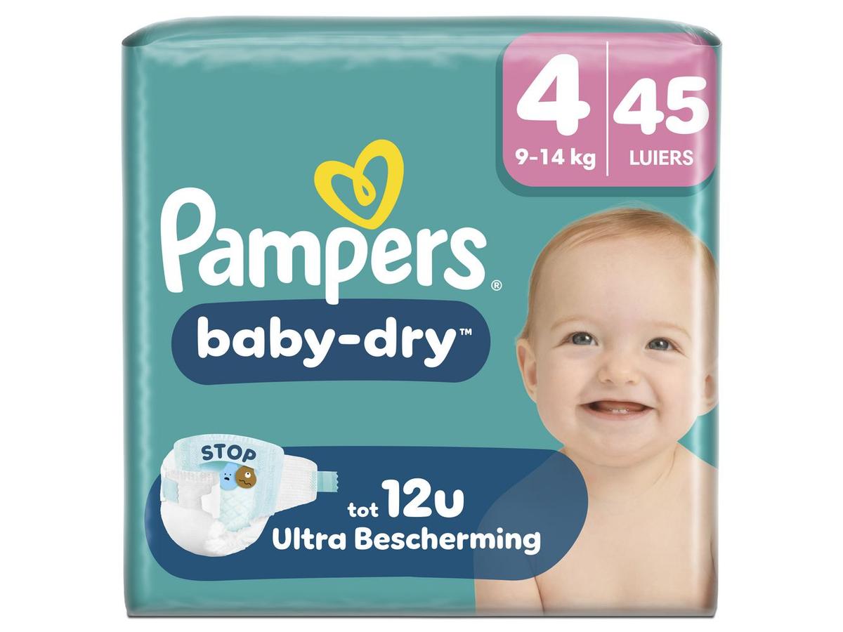 Pampers Baby Dry Windeln – Größe 4 für 9–14 kg – 45 Stück
