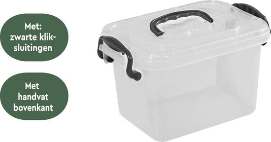 BRASQ Aufbewahrungsbox 6 Liter – 3er-Set – Aufbewahrungsbox aus Kunststoff – transparent – Aufbewahrungsbehälter – Aufbewahrungsbox mit Deckel