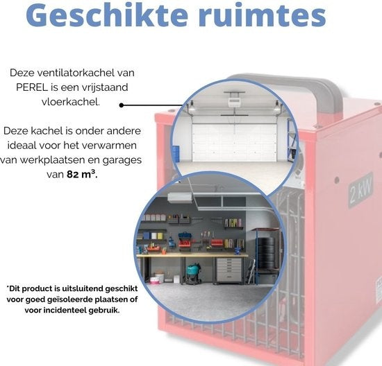 Perel Heizlüfter, für den Innenbereich, 3 Heizstufen, 2000 W