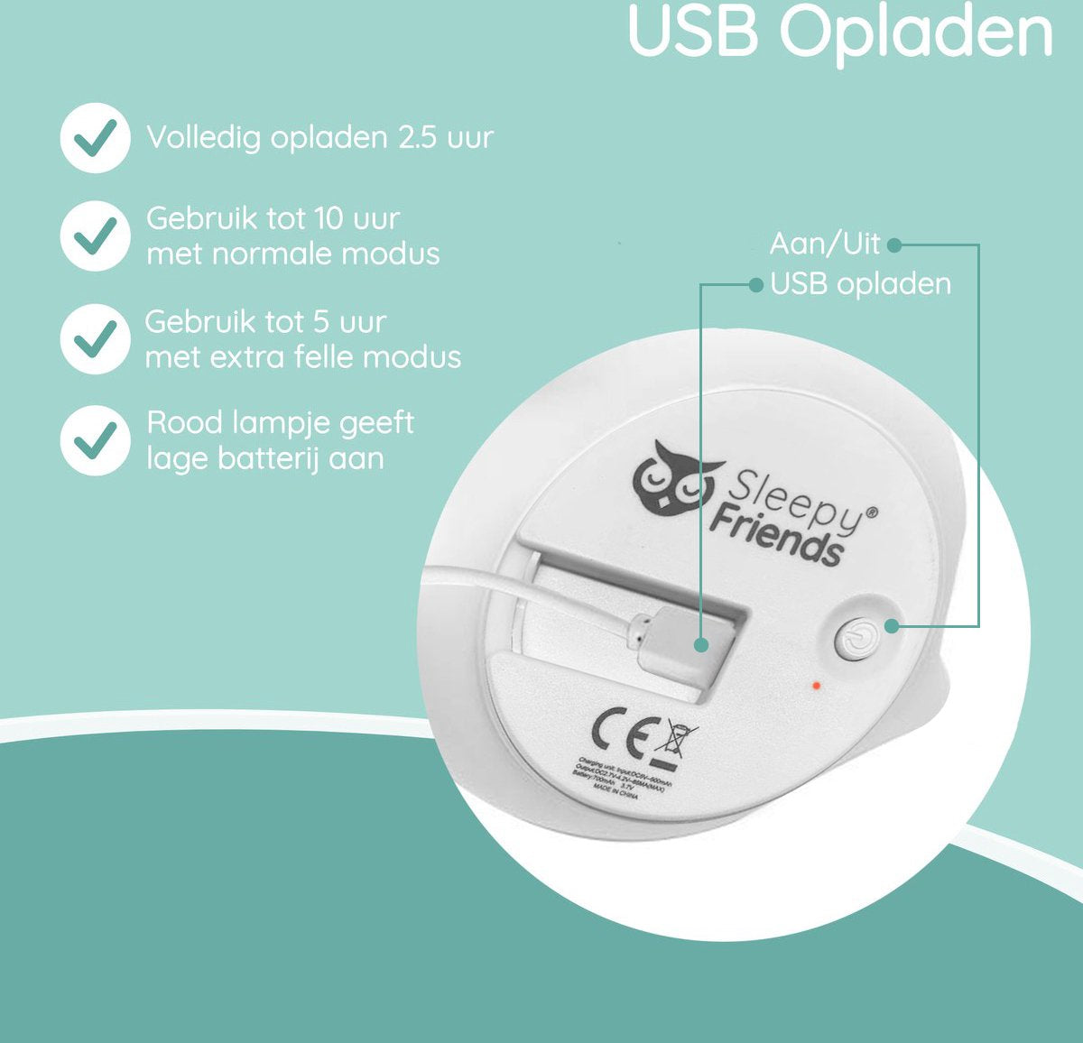 Sleepy Friends Koala Nachtlicht Kinder - LED 8 Farben - USB Wiederaufladbar - Dimmbar - Touch & Fernbedienung - 95x97x100 mm