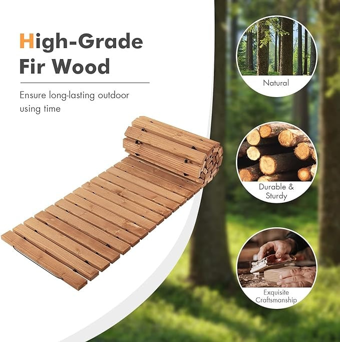 Coast Garten-HolzWeg 245 x 43 x 2 cm Abrollbares witterungsbeständiges gerades Pflaster im Außenbereich