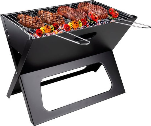 BBQ Collection Table BBQ Charcoal - Camping BBQ - Faltbarer und tragbarer Grill - Grill mit loser Feuerschale und Grillrost - 46 x 36,5 x 28 cm