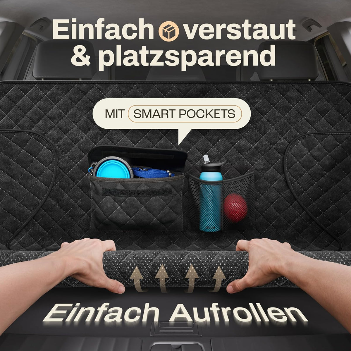 HELDENWERK Stiefelschutz für Hunde - wasserdicht & kratzfest - mit Seiten- und Stoßschutz - universell passend - hochwertig gepolstert - schwarz