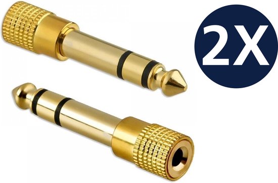Techvavo® 2er-Set – Klinkenadapter – Audioadapter – 6,3-mm-Klinke auf 3,5-mm-Klinke – Klavier – Gitarre – Verstärker
