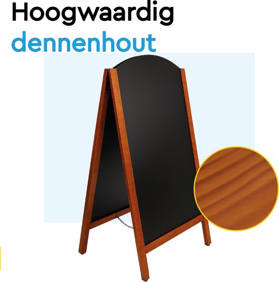 BRASQ Chalkboard Elegance Mahagoni - 70x130 CM - Chalkboard - Werbeschild - Bürgersteigschild - Doppelseitig - für Innen und Außen - Gastgewerbe