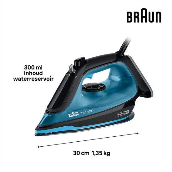Braun TexStyle 5 SI5256BL – Dampfbügeleisen – Gleitet mühelos rückwärts – Selbstreinigend – Blau