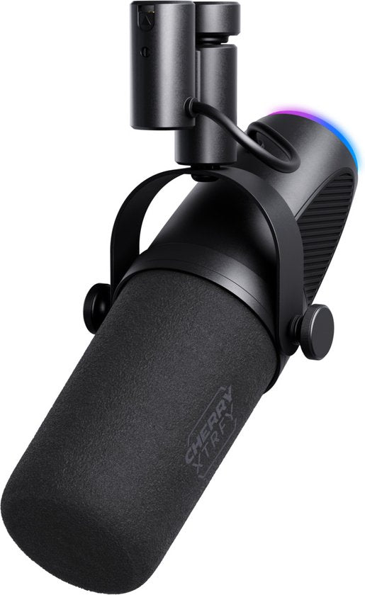 CHERRY XTRFY Ngale X – Mikrofon – USB & XLR – dynamisch – RGB – 2 m Kabel – Schwarz