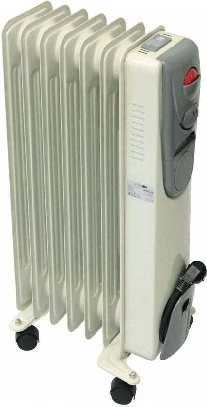 Deski Elektrischer Ölradiator mit 7 Lamellen - Heizgerät - 1500 W - Weiß