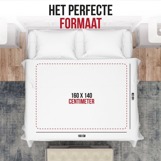 DistinQ Elektrisches Unterbett doppelt 100 Watt - 160x140 cm - doppelt - Automatische Abschaltung - Überhitzungsschutz - 5 Stufen - Einzelunterbett Weiß