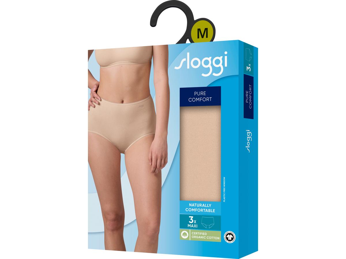 Sloggi Pure Comfort H Maxi Slip – 3er-Pack – Größe S – Skin