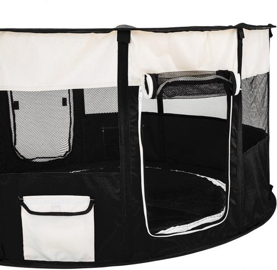 tectake - Welpenauslauf Carola - Schwarz - (Ã˜ x H) 114 x 58 cm