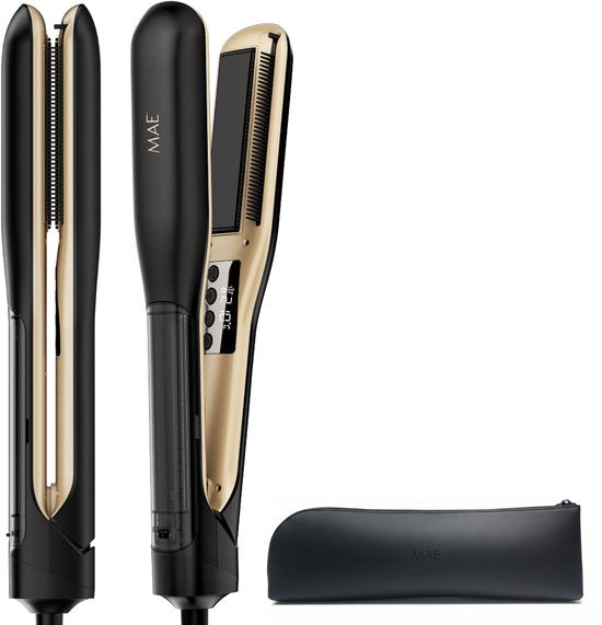 MAE® Steam Straight – Glätteisen mit Dampf – Professionelles Dampfglätteisen – schwarz