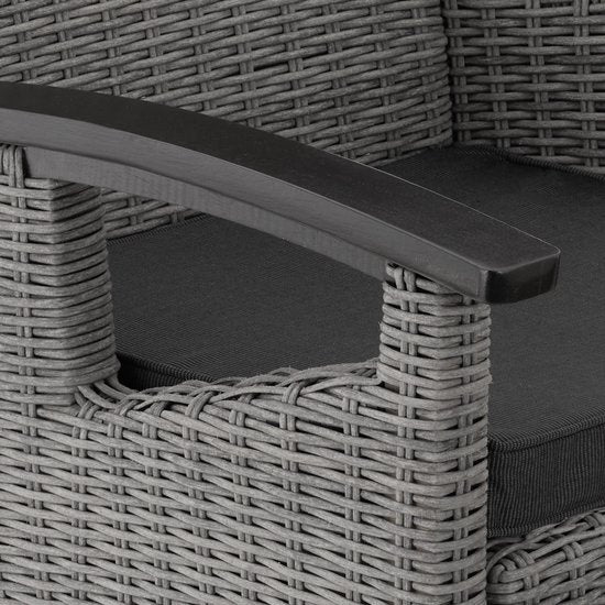 tectake - Geflechtstuhl Gartenstuhl Terrassenstuhl - Rosarno - grau - 404806 - Poly-Rattan