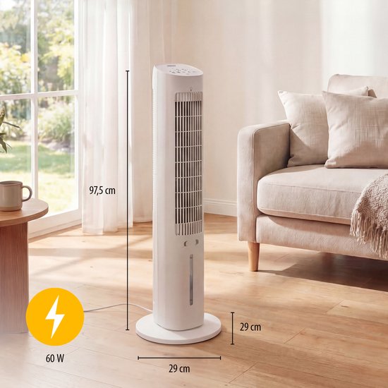 Tristar AT-5479 – Luftkühler – Aircooler – 3 Liter – 3 Geschwindigkeitsstufen – Timer-Funktion – Schwenkbar – Leise & kompakt – Weiß