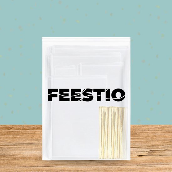 Feestio Partytüten Mix Set - 300 Stück - Bonbontüten - Leckerli-Tüten Kinderparty - Cellophantüten Transparent - Geschenktüten - Bonbontüte